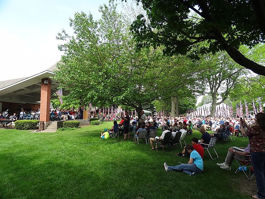 City park in Geneseo, Illinois