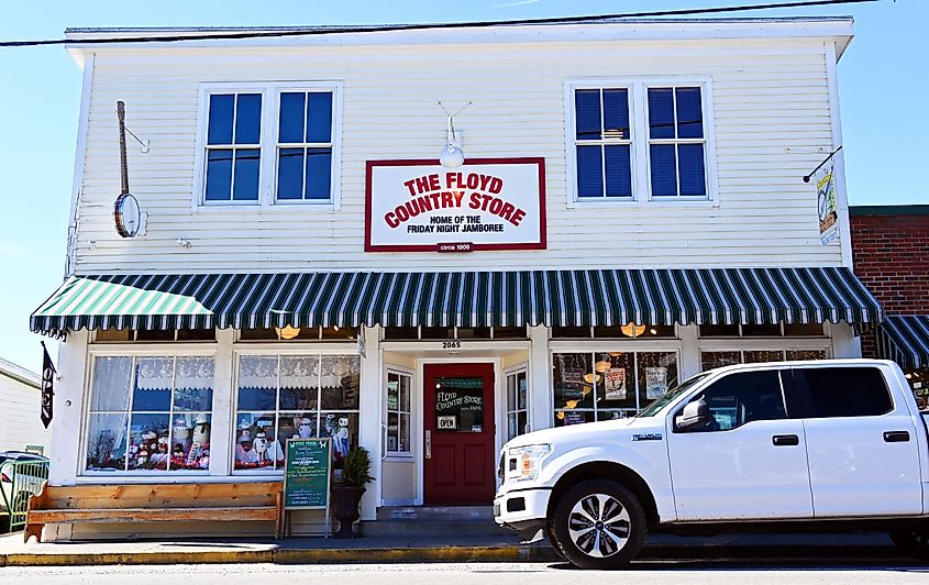 The Floyd Country Store, a general store and cafe, as well as a popular venue for live performances of regional music. Editorial credit: The Old Major / Shutterstock.com