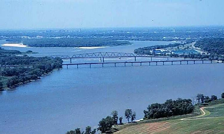 The Mississippi River at the Chain of Rocks near St. Louis.