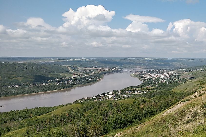 Peace River, Alberta, viewed from the Sagitawa Lookout.