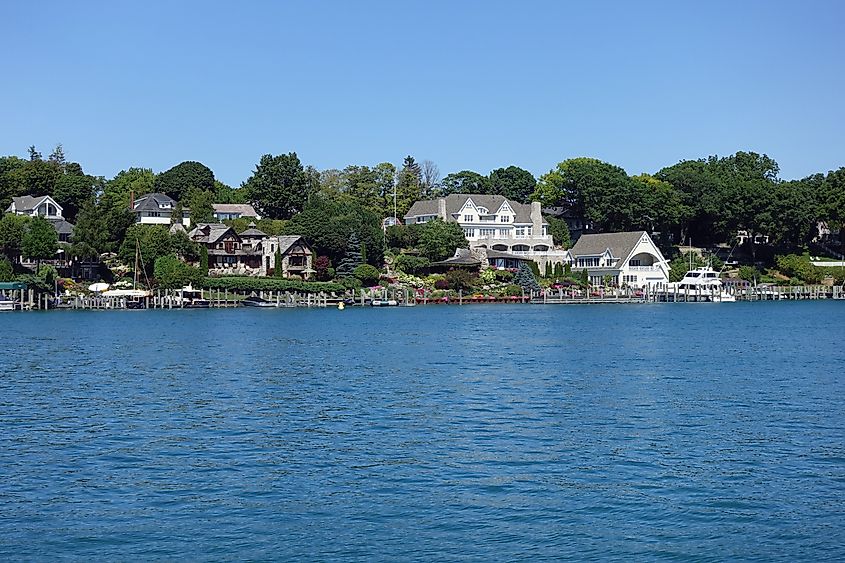 The beautiful and safe harbor in Charlevoix, Michigan