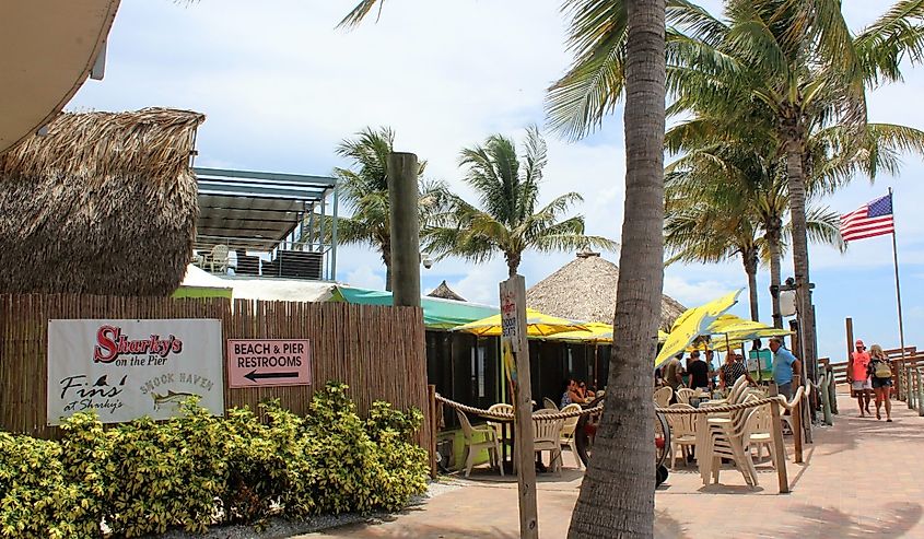 Restaurants by the beach in Venice, Florida.