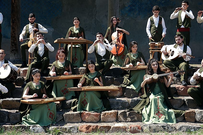 An Armenian orchestra playing in Yerevan, Armenia. Image by maradon 333 via Shutterstock.com