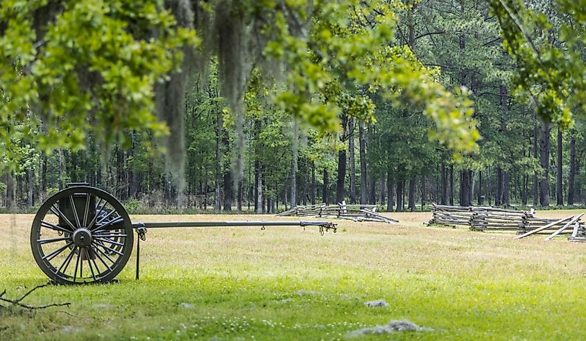 Civil war era cannon at Port Hudson in Louisiana.