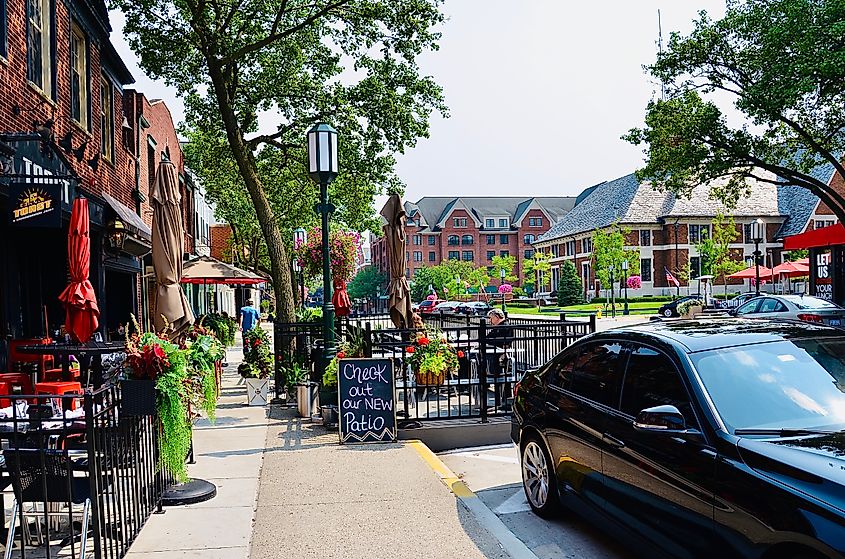 Cityscape of Birmingham, Michigan, showcasing the blend of sophisticated style and small-town comfort, located on the north side of Metro Detroit.