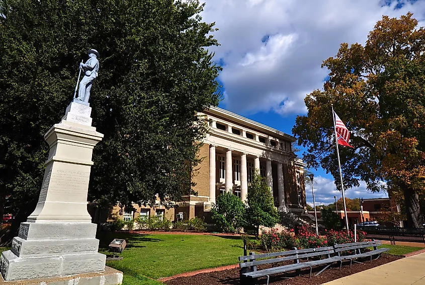 The Alcorn County Courthouse is located in Corinth, Mississippi.