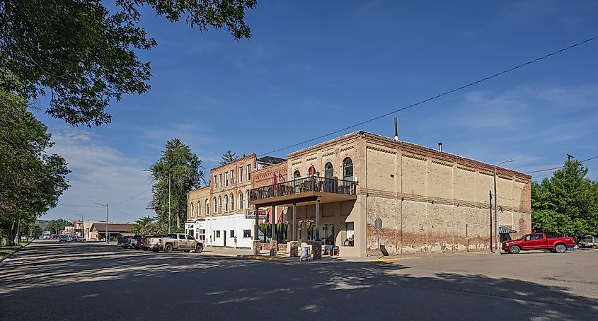 Historic brick buildings on Front Street