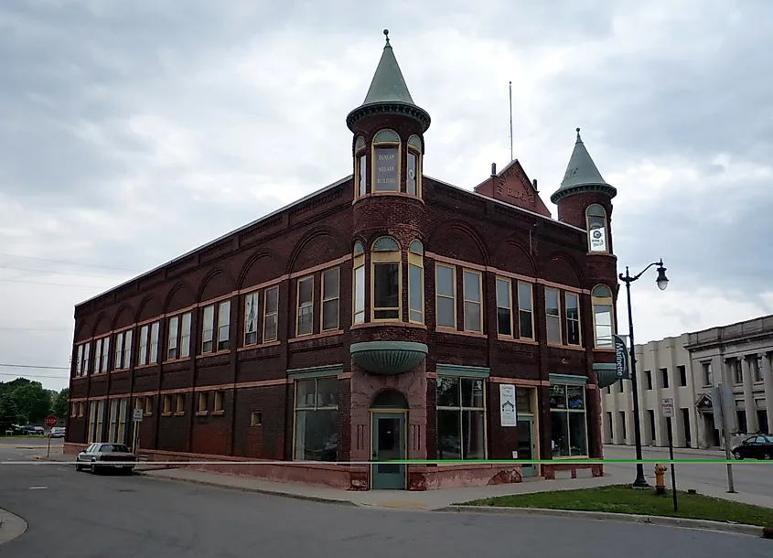 Dunlap Square Building in downtown, listed on the National Register of Historic Places