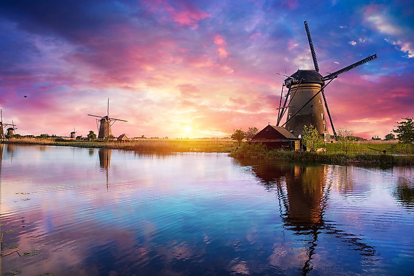 Authentic wooden windmill in Holland, Michigan.