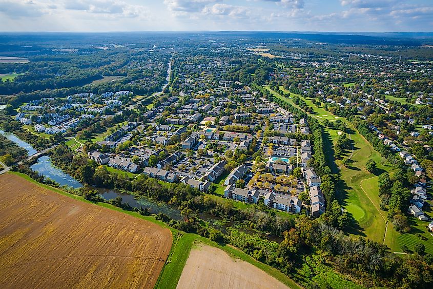 Aerial Drone of Plainsboro Princeton Cranbury New Jersey.