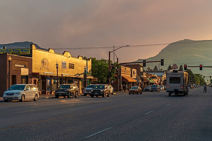Main Street in Cody, Wyoming.