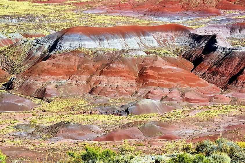 Painted Desert scene, Petrified Forest National Park in October. Editorial credit: The Old Major / Shutterstock.com