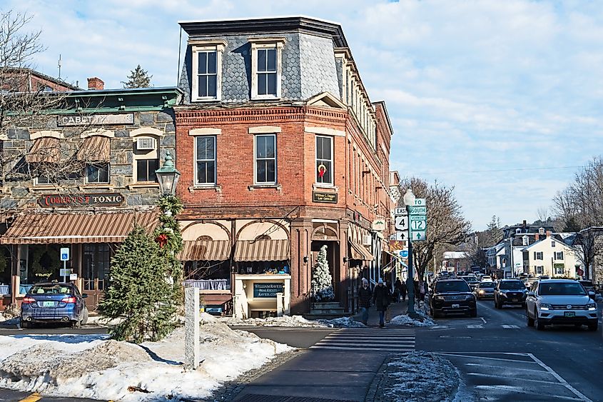 Historic buildings in Woodstock, Vermont.