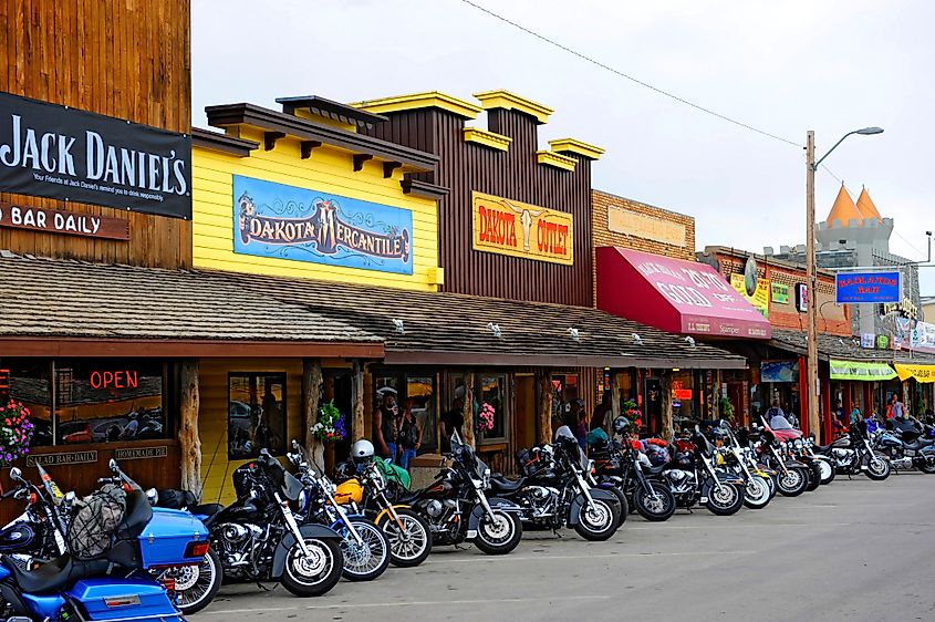 Stores located in Wall, South Dakota, near the Badlands and Mount Rushmore, often cater to tourists visiting these iconic attractions.