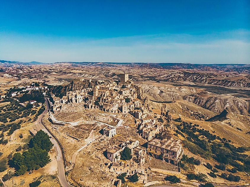 The abandoned village of Craco, Basilicata region, Italy