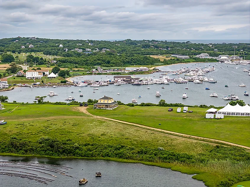 Aerial view of Block Island, Rhode Island.