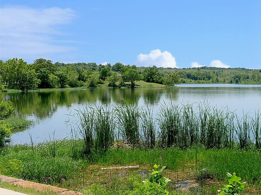 View of Veterans Lake in Sulphur, Oklahoma.