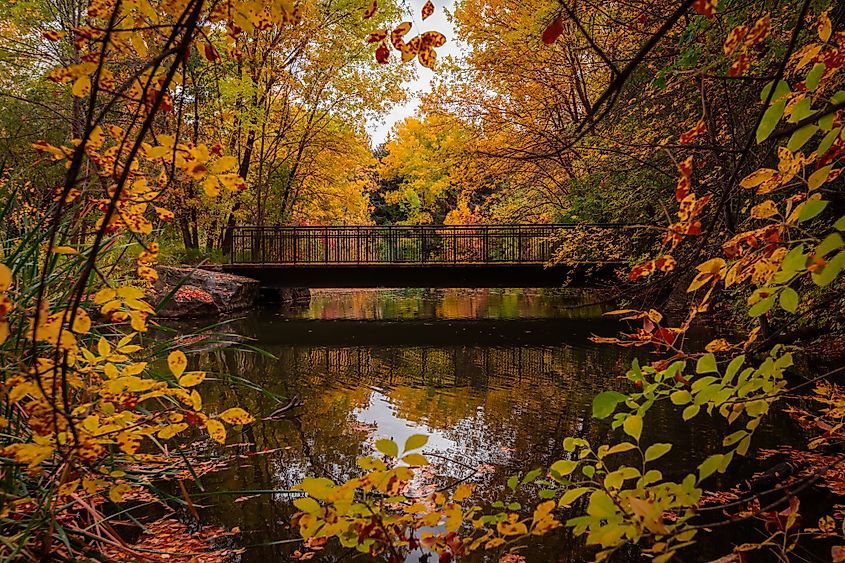 A beautiful fall scene at Kathryn Albertson park in Boise, Idaho. Editorial credit: Samuel Scranton / Shutterstock.com