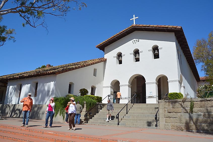 Mission San Luis Obispo de Tolosa, a Spanish mission founded in 1772 by Father Junípero Serra, located in San Luis Obispo, California, USA. Named after Saint Louis of Anjou, the bishop of Toulouse.