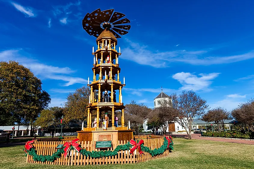The German Christmas Pyramid in Fredericksburg, Texas.
