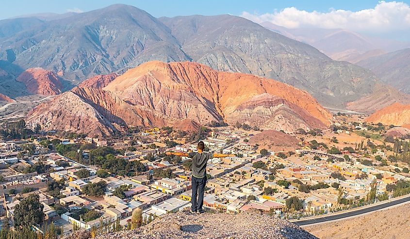 panoramic view of purmamarca native town in northern argentina