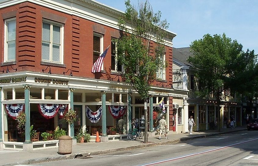 Hope Street in Bristol, Rhode Island.