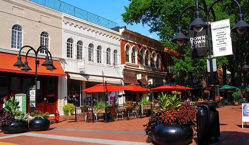 The Downtown Mall in Charlottesville, Virginia.