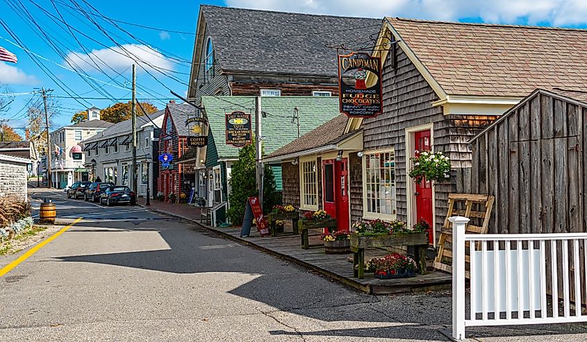 Dock Square road in Kennebunkport, Maine.