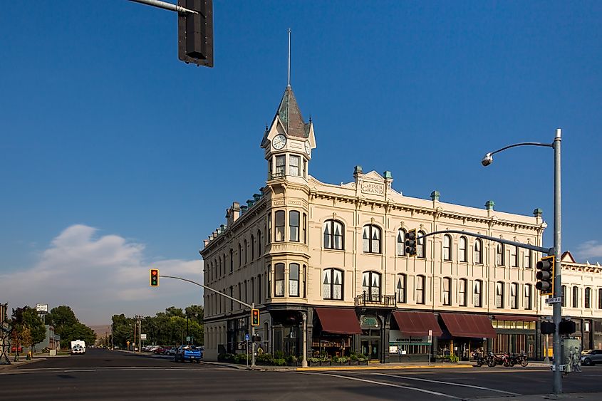 Geiser Grand Hotel and Restaurant building in Baker City, Oregon. Editorial credit: Victoria Ditkovsky / Shutterstock.com