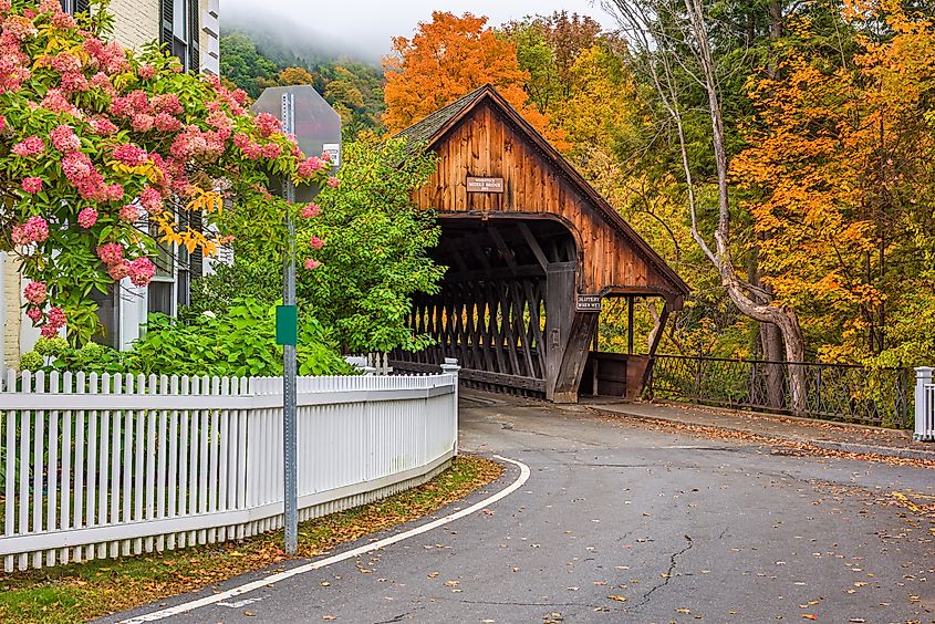 Middle Covered Bridge in Woodstock, Vermont.