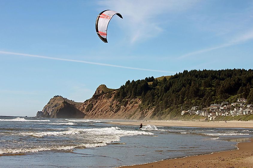 Kite surfer in Lincoln City, Oregon.