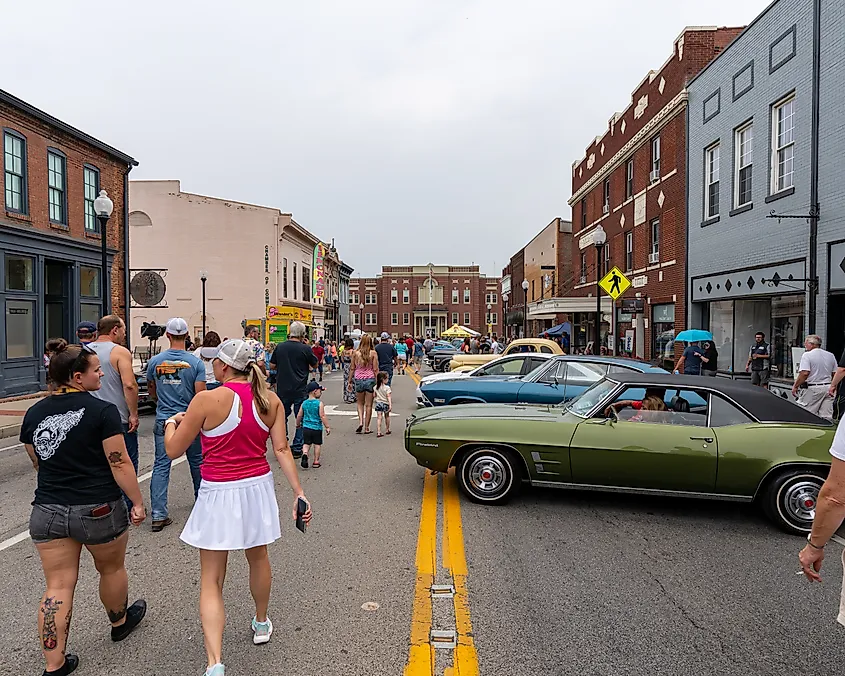 A car show in Elizabethtown, Kentucky.