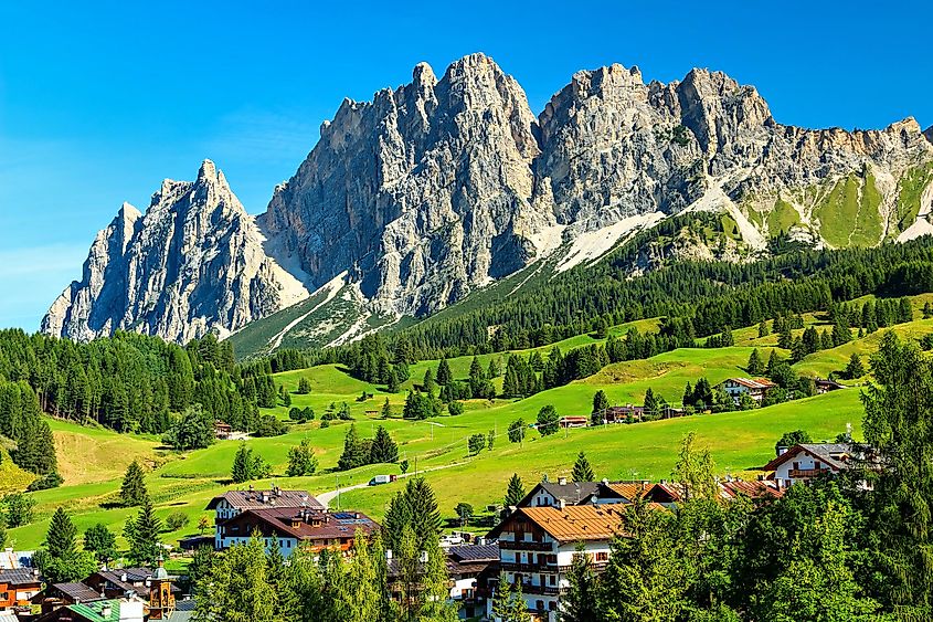 Alpine resort in the Dolomites, Cortina D Ampezzo, Italy.