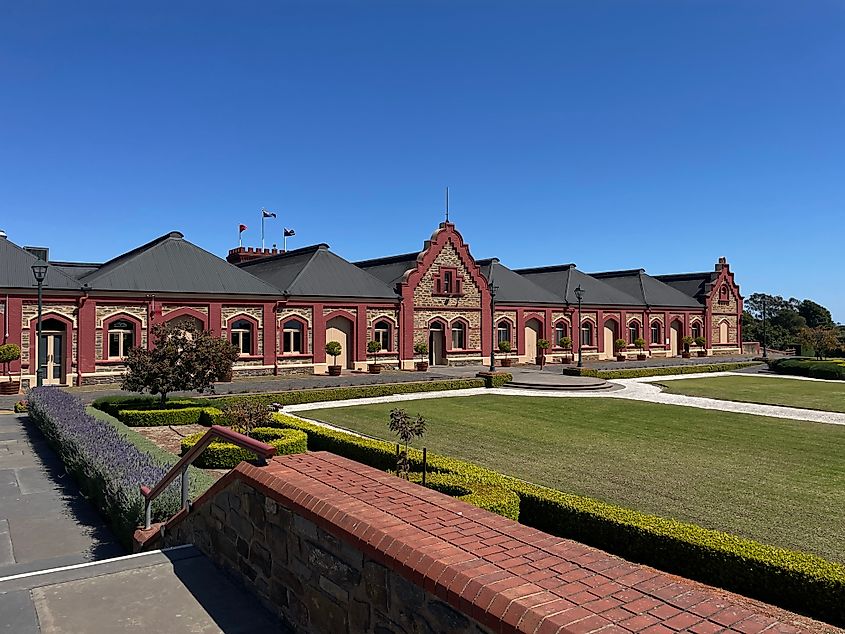 The grand exterior of Chteau Tanunda in Tanunda, Barossa Valley, Australia.