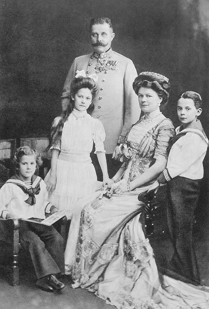 Archduke Franz Ferdinand with his family. It was his assassination that triggered World War I