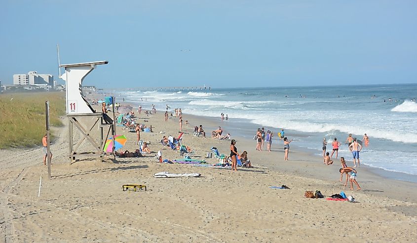 People on the beach in Wrightsville Beach North Carolina