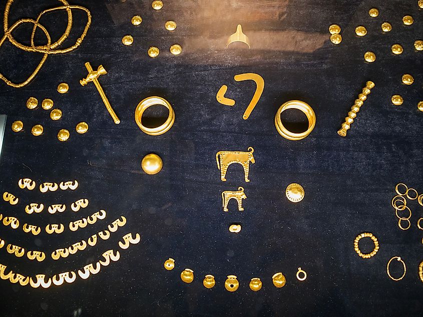 Objects made of gold discovered at the ancient Varna Necropolis in Bulgaria