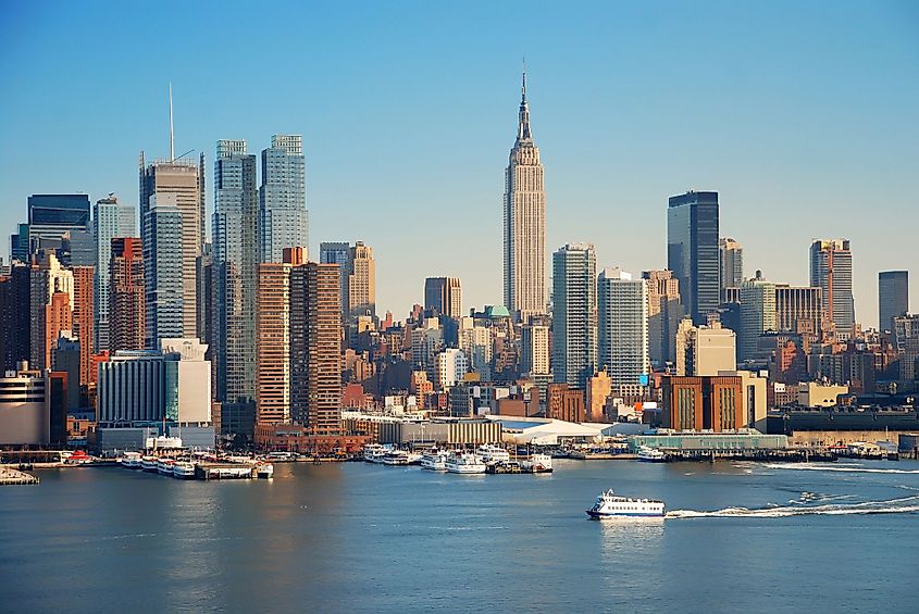 New York City skyline over Hudson River