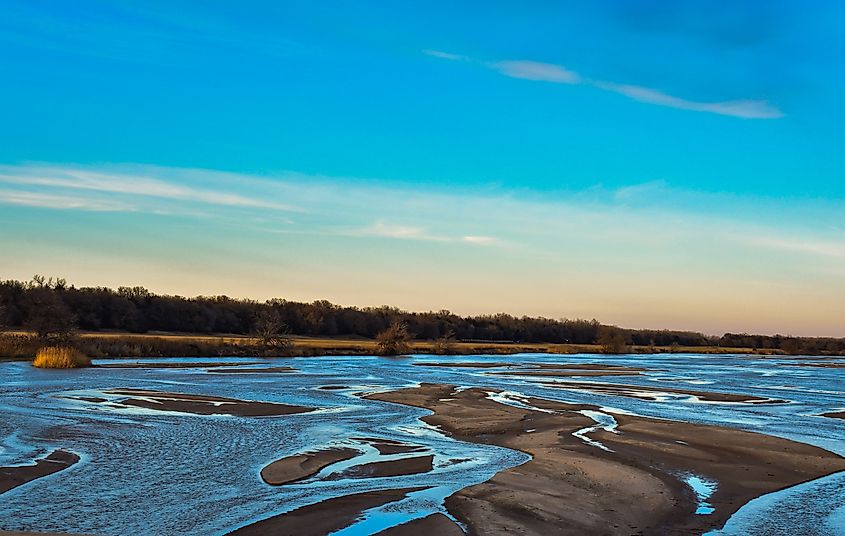 Platte River near Central City in Nebraska.