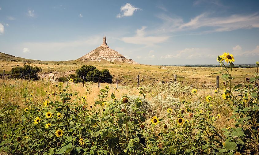 Chimney Rock in the North Platte River Valley Nebraska