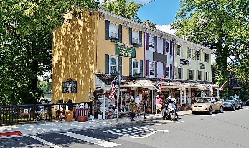The charming historic town of Lambertville, New Jersey. Image credit EQRoy via Shutterstock.