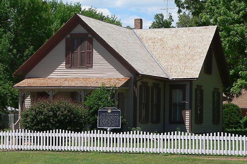 Willa Cather's childhood home in Red Cloud, Nebraska. In Wikipedia. https://en.wikipedia.org/wiki/Red_Cloud,_Nebraska By Ammodramus - Own work, Public Domain, https://commons.wikimedia.org/w/index.php?curid=10631602