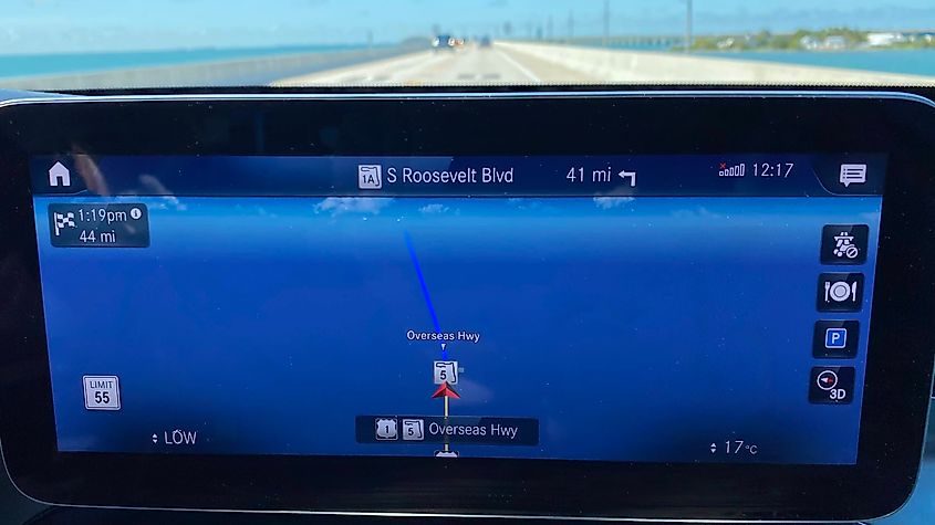 GPS showing Overseas Hwy photo Bryan dearsley