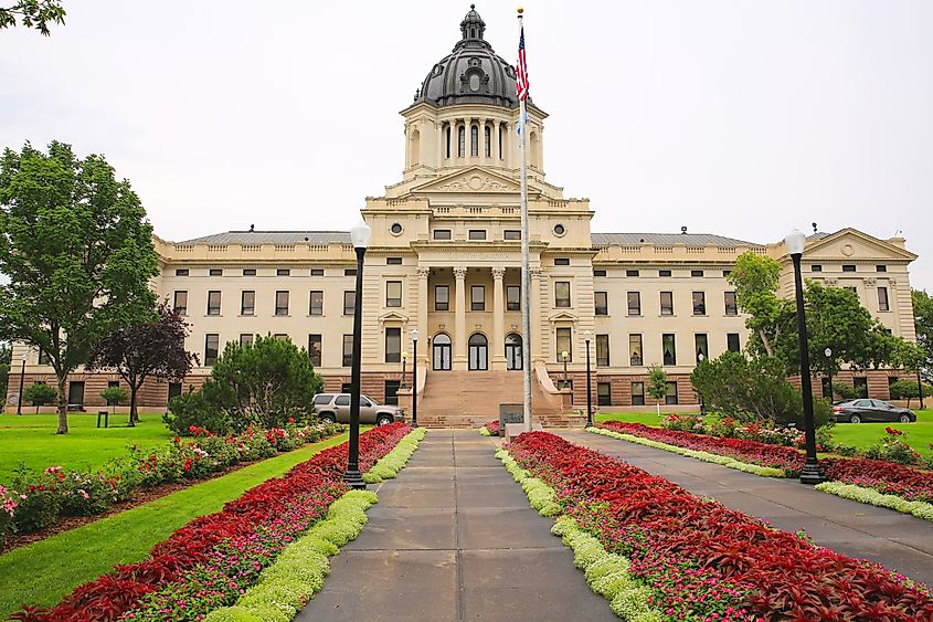 Historic State Capitol of South Dakota in Pierre, USA.