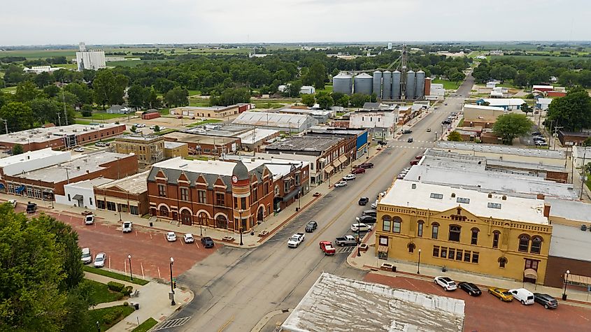 Aerial view of Hiawatha, Kansas.