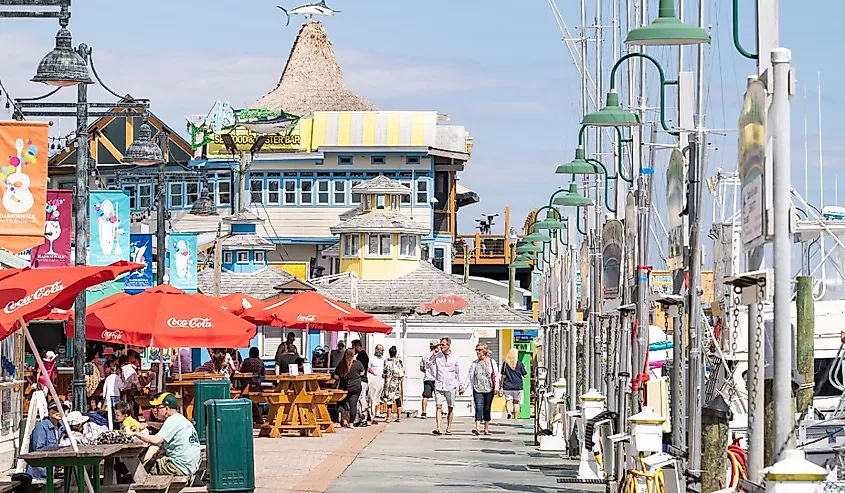 The popular Harborwalk Village, Destin, Florida. 