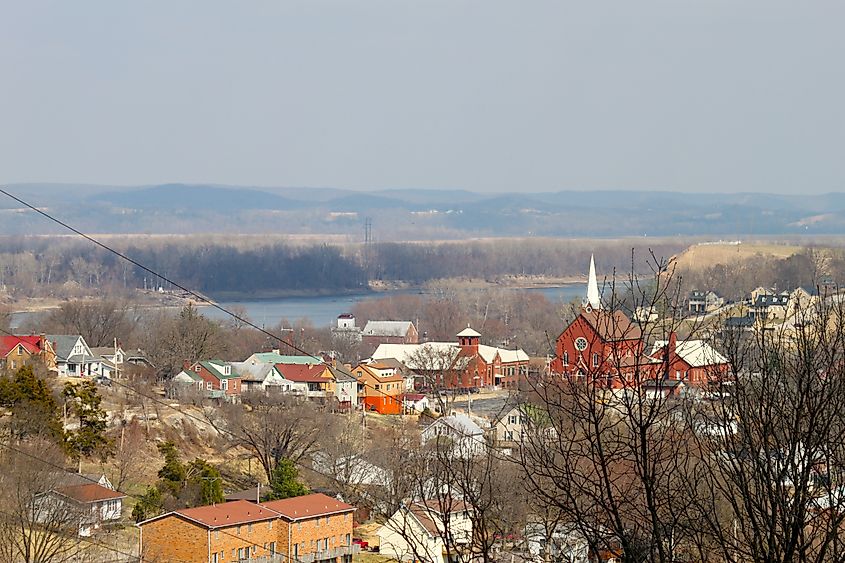 Winter townscape of Hermann, Missouri