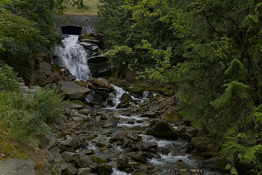 The falls in Cottonwood Falls Park.