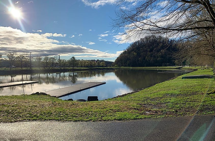 Lake view from a trail in Oak Ridge, Tennessee.