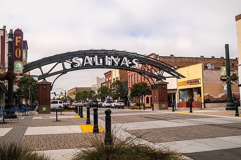 View of downtown area in Salinas, California.